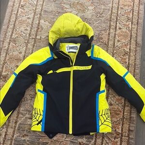 Spyder Kids Puffer Jacket - Black and Yellow